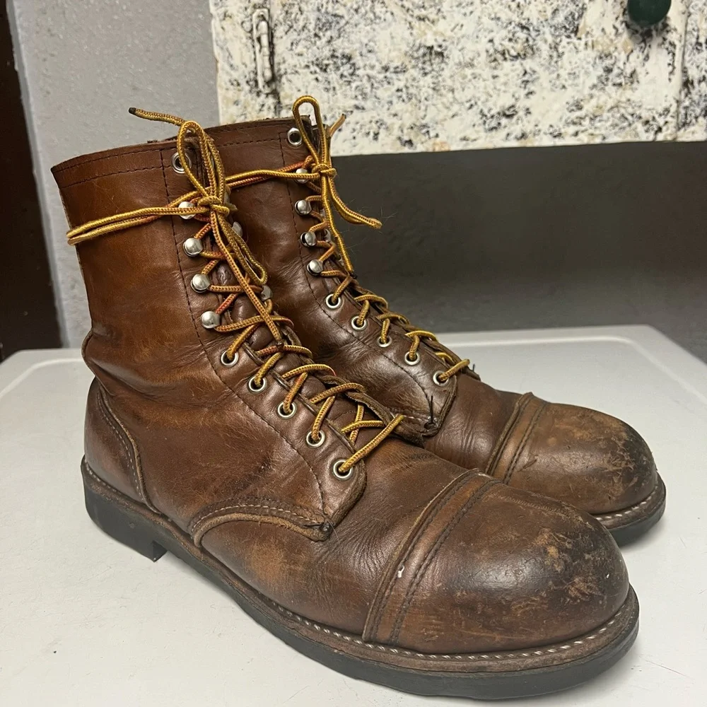 Vtg iron ranger Redwing boots Steel toe size 11 B - Picture 2 of 10